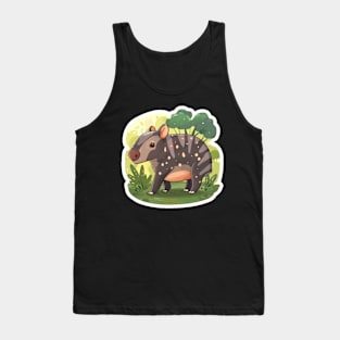 Cute Mountain Tapir Illustration - Adorable Animal Art Tank Top